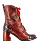 Laura Vita Evcao Red high red heel lace up ankle boot