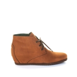 Brown nubuck mid wedge lace up boots by Pedro Miralles