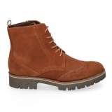 Caprice Tan suede brogue ankle boot