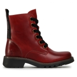 Fly London Ragi Red leather lace up ankle boot