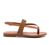 Inuovo Tan leather toe post backstrap sandal