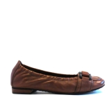 K&S Brown leather Malu ballet pump