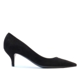 K&S Selma Black suede pointy court shoes