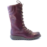  Fly London Ster Purple leather lace up mid calf boot