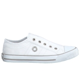   S Oliver laceless canvas sneaker in White