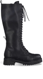  Tamaris Black leather lace up chunky knee boot