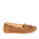 Amberone Brown loafers with diamante tassel
