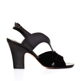 Audley Black high heel suede & leather evening sandal