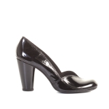 Audley Black patent high heeled court shoe