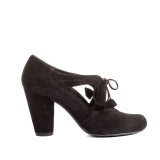 Audley Black suede high heeled cut out shoe 16127