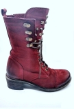Bueno Red nubuck midcalf studded boots