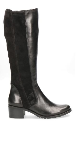 caprice-black-leather-slim-fit-mid-heel-stretch-boot