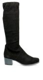 Caprice  Black stretchy pull on mid heel boot