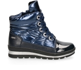 Caprice Navy low wedge lace up snow boot