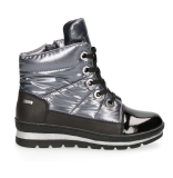 Caprice Pewter and Black low wedge lace up snow boot