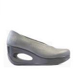 Fly London Hyaz Graphite wedge court shoe