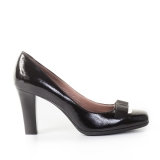 Geox Black high heeled court with bow