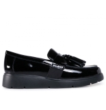 Geox Black patent chunky loafer