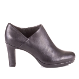 Geox Lana black leather high heel shoe boot