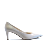 Hogl mid heel pearl nude patent court shoe