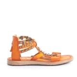   MJUS Orange flat studded sandal CA0857