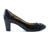 Geox Black patent leather high heeled leather court shoes