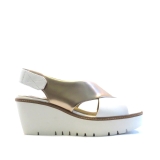 Geox Domezia White and Rose gold wedge platform sandal
