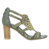 Laura Vita Khaki strappy high block heeled sandal