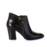 Pam Black leather high heeled ankle boot 