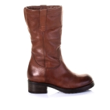 Pam Brown shearling mid calf roll top boots
