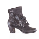 Papucei Aura black and pewter lace up ankle boot
