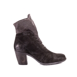 Papucei Tricia Mid heel Black  lace up ankle boots