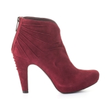 Sinela Burgundy suede high heeled ankle boot